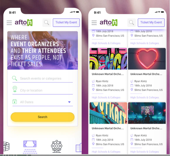 screenshot of Afton Tickets